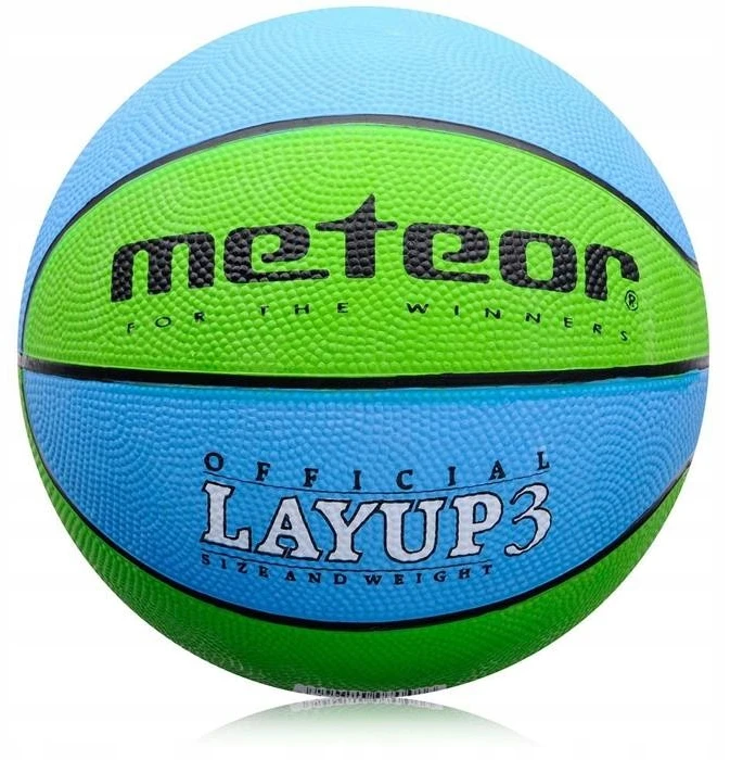 Krepšinio Kamuolys METEOR LAYUP #3 Mėlyna-Žalia