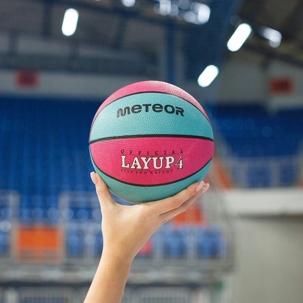 Krepšinio Kamuolys Meteor LAYUP #4 Rožinė/Mėlyna
