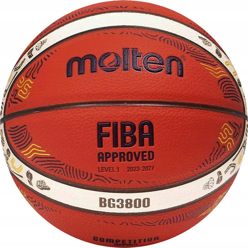 Krepšinio kamuolys Molten B7G3800-E5Z FIBA Eurobasket 2025, 7 dydis