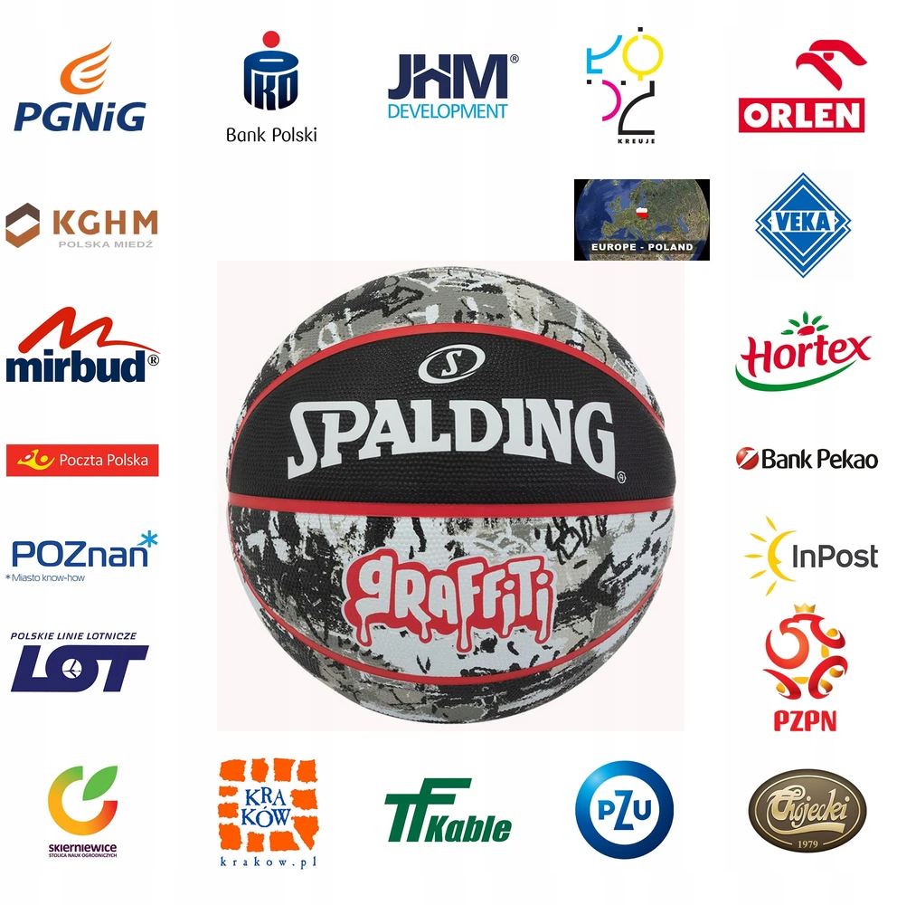 Krepšinio kamuolys Spalding Raudona Graffiti (7 dydis)