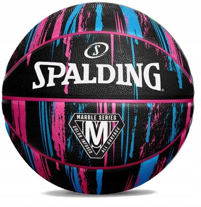 Krepšinio kamuolys Spalding NBA Marble, 7 dydis, rožinis