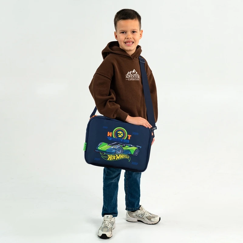 Krepšys na dokumenty dla chłopca teczka su rączką na plastykę Hot Wheels Kite