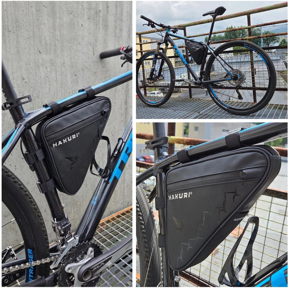 KREPŠYS ROWEROWA SAKWA TRÓJKĄTNA POD RAMĘ 1.5L WODOODPORNA LEKKA MTB Hakuri