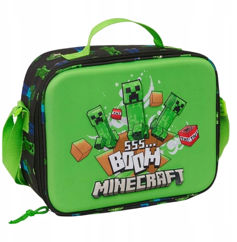 KREPŠYS TERMICZNA MINECRAFT 3D LUNCH BAG ŚNIADANIÓWKA NA ŚNIADANIE SAFTA