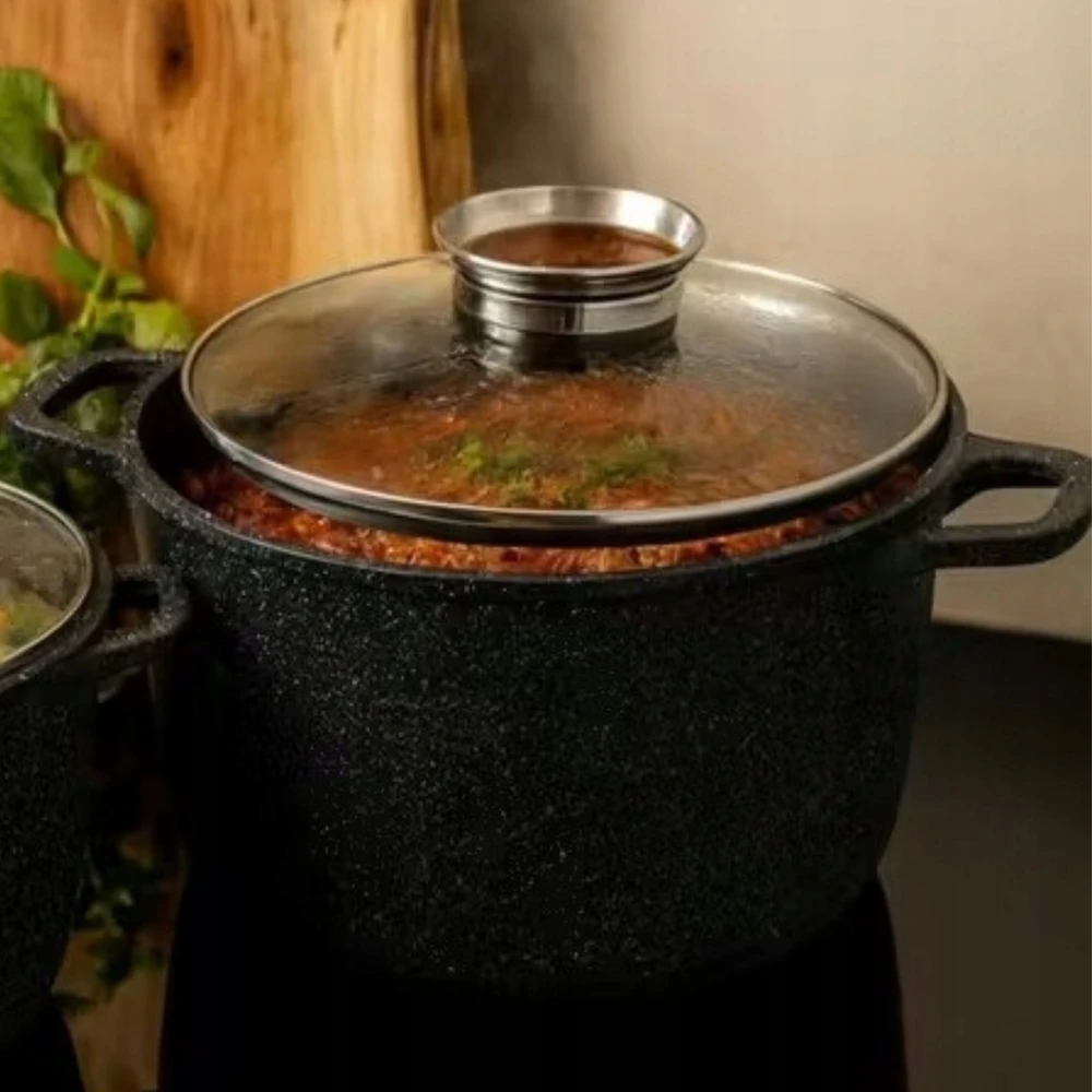 Krisber DIDelės talpos marmurinis puodas, 15,0 l NElipnus sultinys, INDUKCINIS