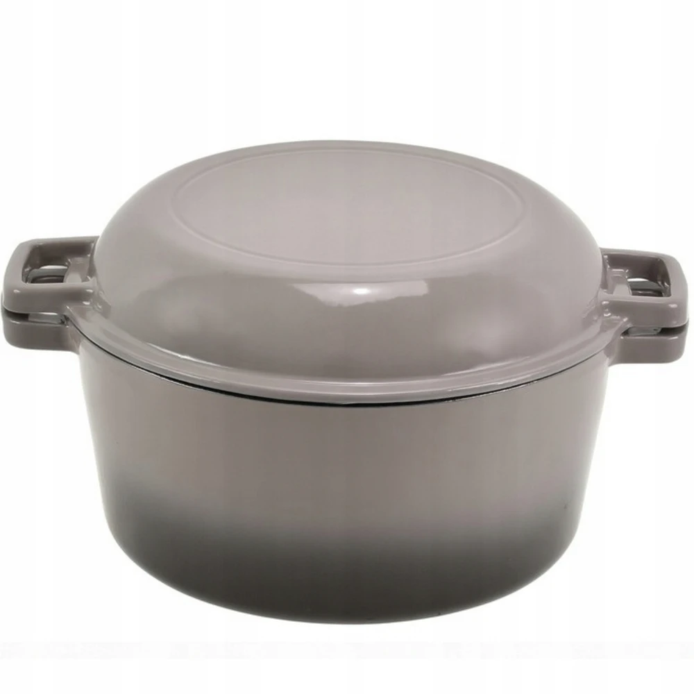 Krisber KIETAS 2 viename emaliuotas ketaus KETAUS 26 cm keptuvė 4,8 l DUJŲ INDUKCINĖ PILKA