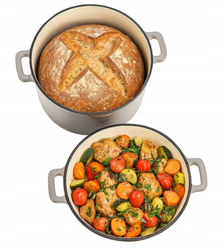 Krisber KIETAS 2 viename emaliuotas ketaus KETAUS 26 cm keptuvė 4,8 l DUJŲ INDUKCINĖ PILKA