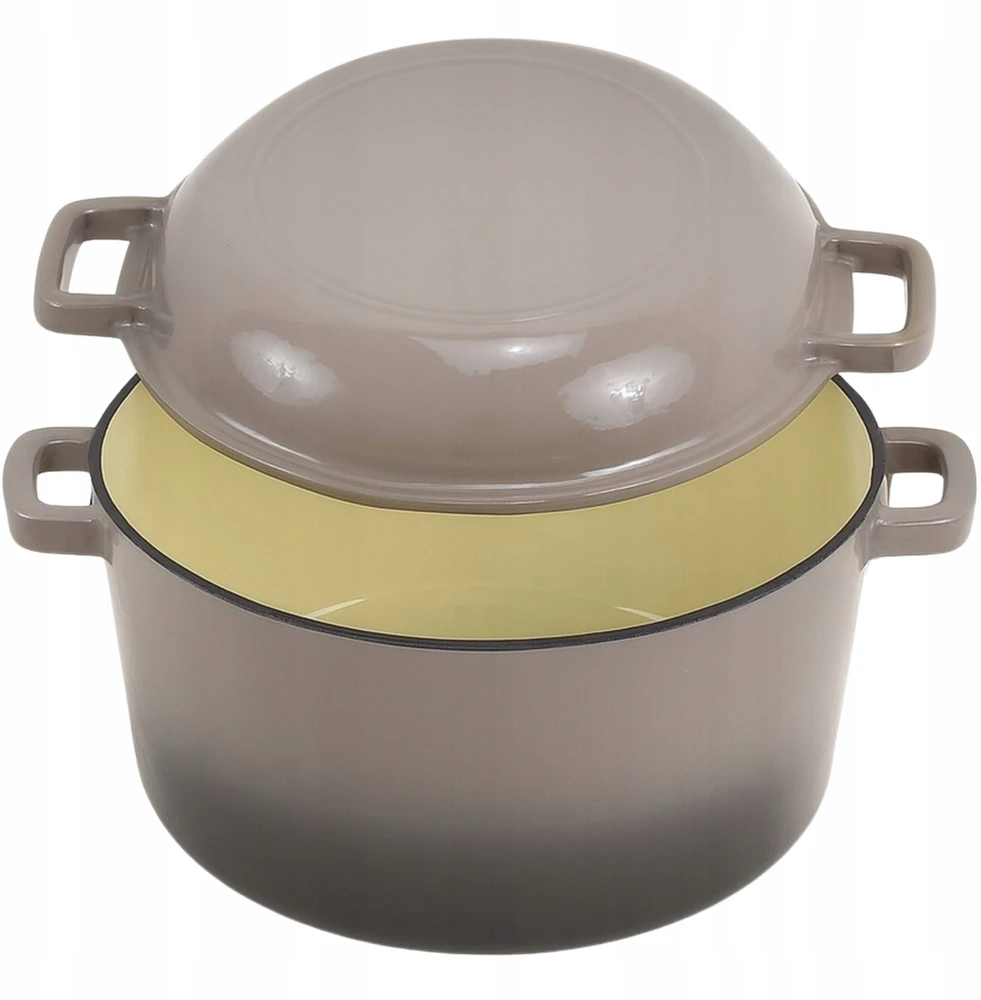 Krisber KIETAS 2 viename emaliuotas ketaus KETAUS 26 cm keptuvė 4,8 l DUJŲ INDUKCINĖ PILKA
