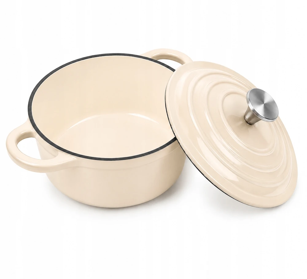 Krisberg EMALINIS KETUS PUODAS 4,2L Emaliuotas su dangteliu INDUKCINĖ DUJINĖ ORŠINĖ 24cm