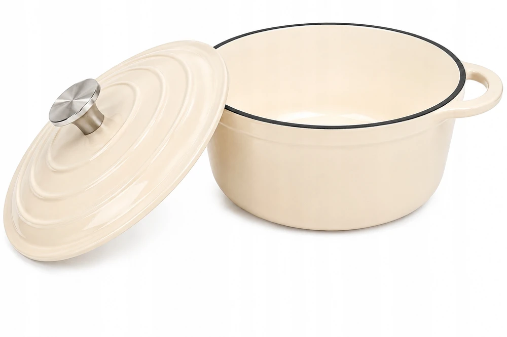 Krisberg EMALINIS KETUS PUODAS 4,2L Emaliuotas su dangteliu INDUKCINĖ DUJINĖ ORŠINĖ 24cm