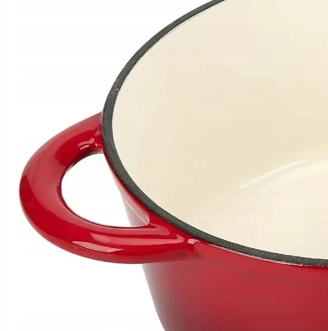 Krisberg Emaliuotas KETUS PUODAS 5,9L Emaliuotas su dangteliu INDUKCINĖ DUJINĖ ORŠINĖ 28cm