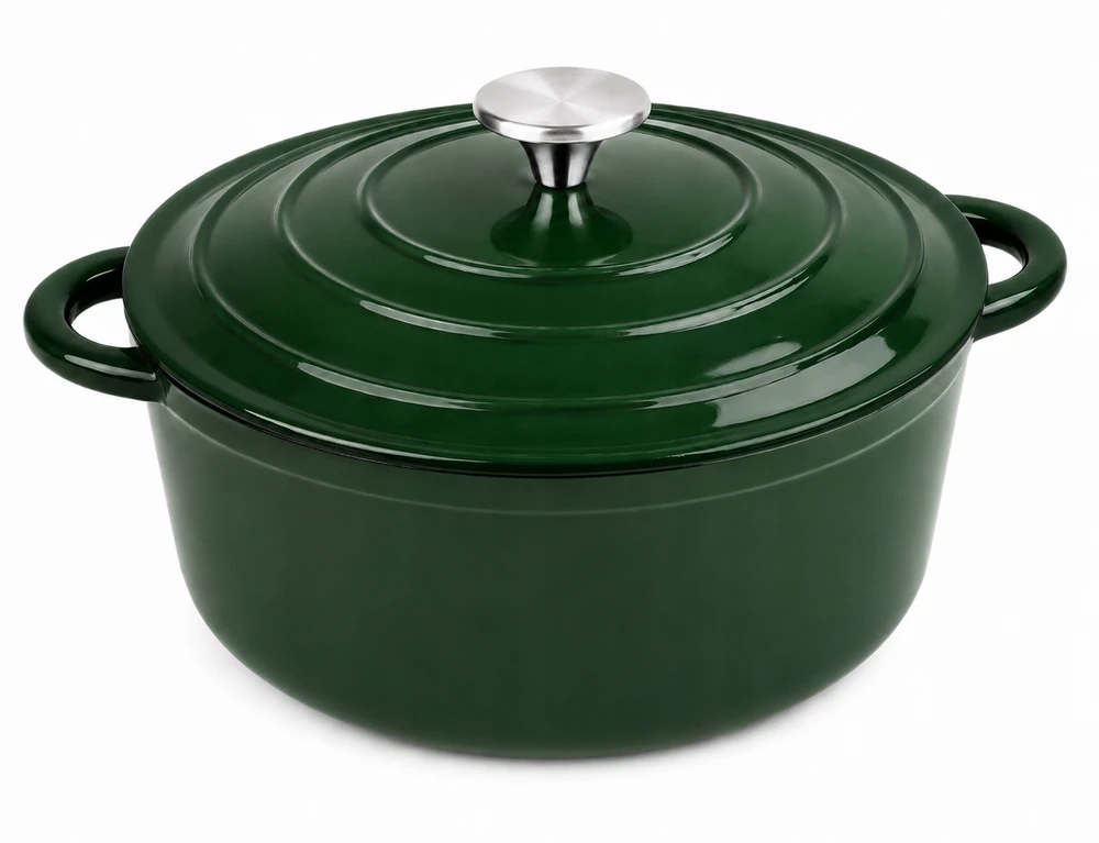 Krisberg Emaliuotas KETUS PUODAS 5,9L Emaliuotas su dangteliu INDUKCINĖ DUJINĖ ORŠINĖ 28cm