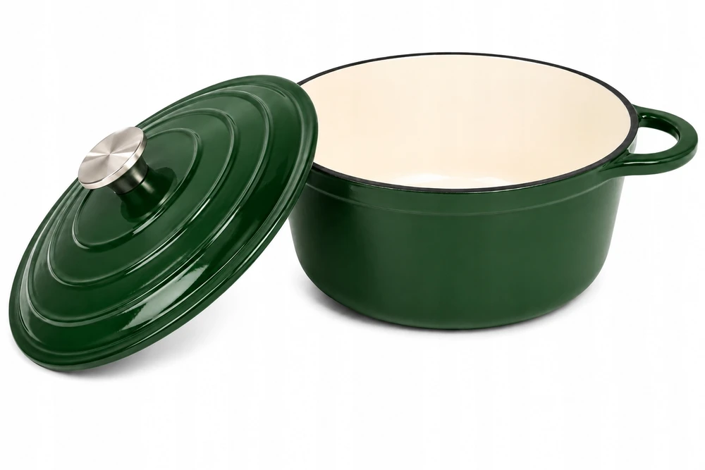 Krisberg Emaliuotas KETUS PUODAS 5,9L Emaliuotas su dangteliu INDUKCINĖ DUJINĖ ORŠINĖ 28cm
