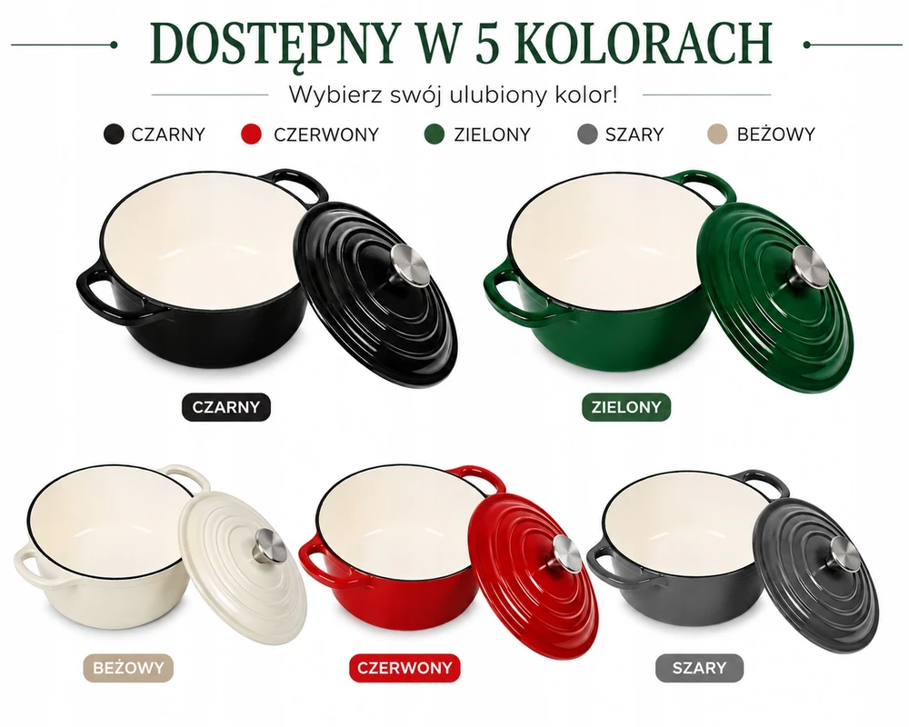 Krisberg Emaliuotas KETUS PUODAS 5,9L Emaliuotas su dangteliu INDUKCINĖ DUJINĖ ORŠINĖ 28cm