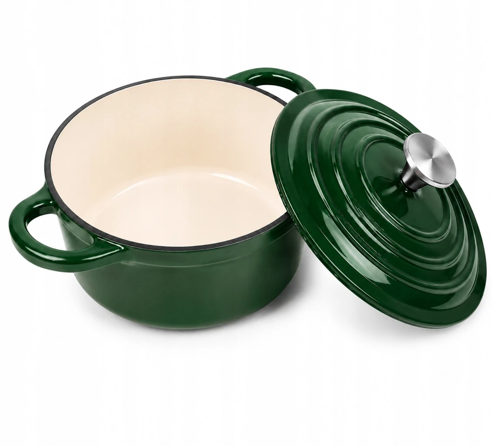Krisberg Emaliuotas KETUS PUODAS 5,9L Emaliuotas su dangteliu INDUKCINĖ DUJINĖ ORŠINĖ 28cm