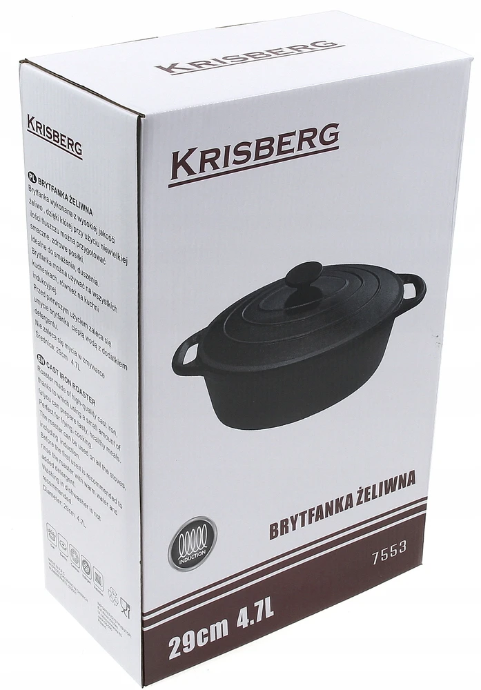 Krisberg Keptuvė 4,7 L Sunkus ketaus gilus Ketaus puodas 29 cm