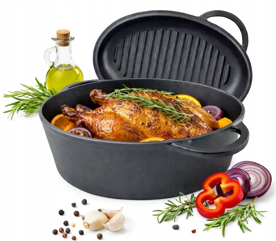 Krisberg Ketaus kepimo keptuvė 2 viename DANČIO / GRILĖS KEPUTINIS INDUKCINĖS DUJOS 34 cm