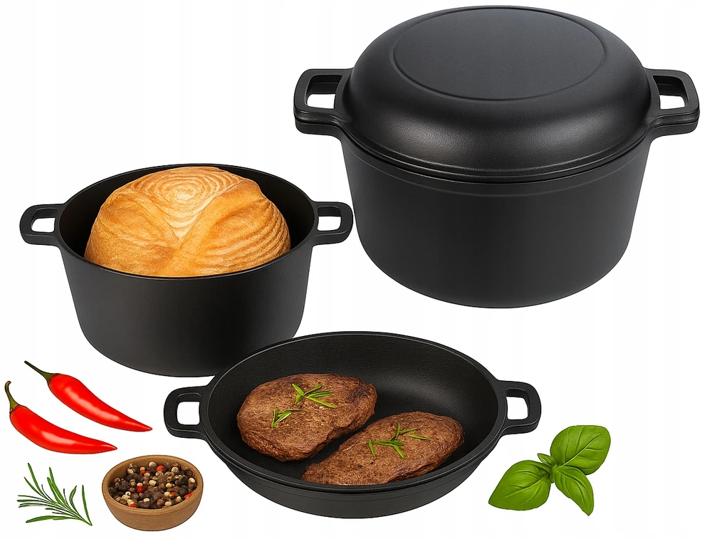 Krisberg Ketaus puodas su dangteliu 26 cm keptuvė Puodas keptuvė 4,5 L DUJŲ INDUKCIJA