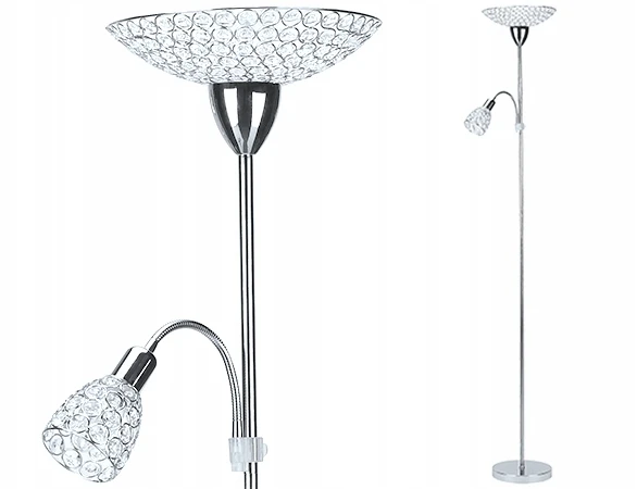 Krislamp LIKWIDACJA - Kinkiet KLARA 3 belka chrom kryształki E14 sidabrinė