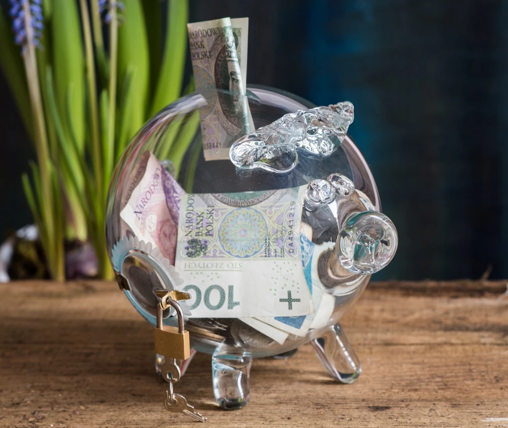 Krosno STIKLINIS PIGGY BANKAS ATIDARYMAS SU SPYNA, GRAVIRUOTAS, DIDELIS