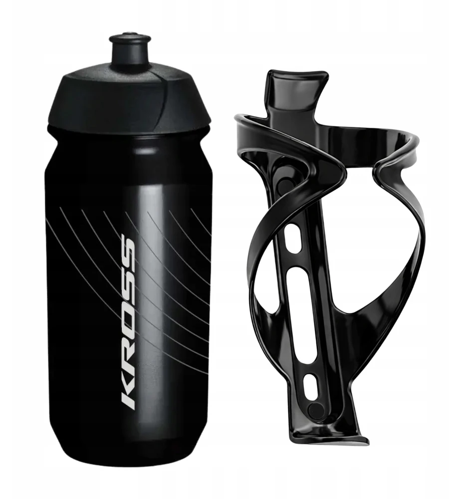 KROSS dviračio buteliukas 500ml su juodu BASKET 2in1 MTB BIKE SET