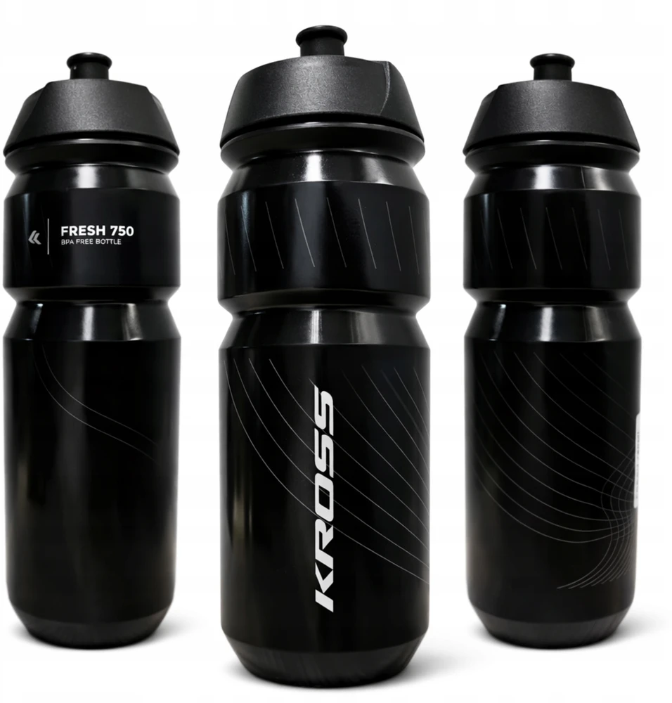 KROSS dviračio buteliukas 750ml su juodu BASKET 2in1 MTB BIKE SET