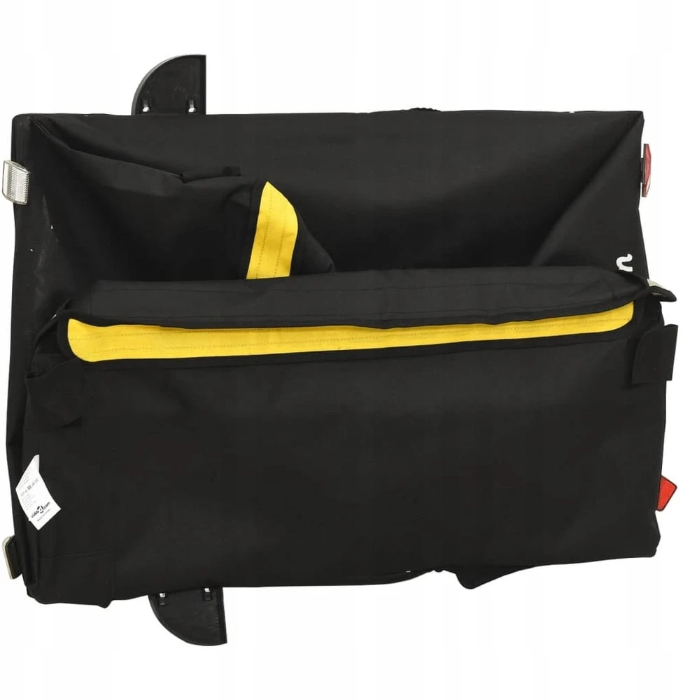 Dviračio priekaba, juodos ir geltonos spalvos, 45kg, geležis