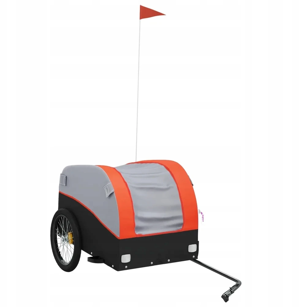 Dviračio priekaba, juodos ir oranžinės spalvos, 45kg, geležis