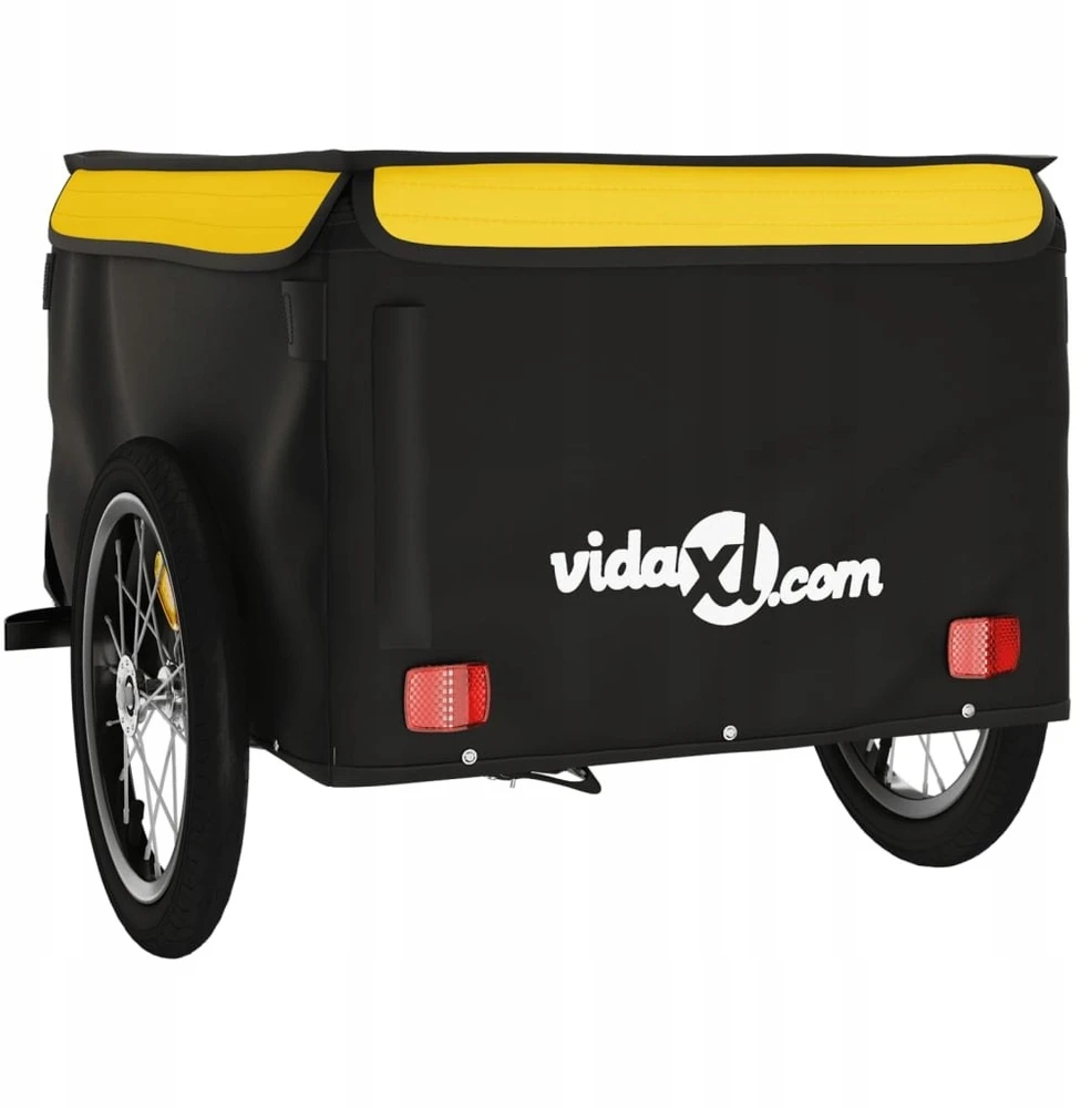 Dviračio priekaba, juodos ir geltonos spalvos, 45kg, geležis