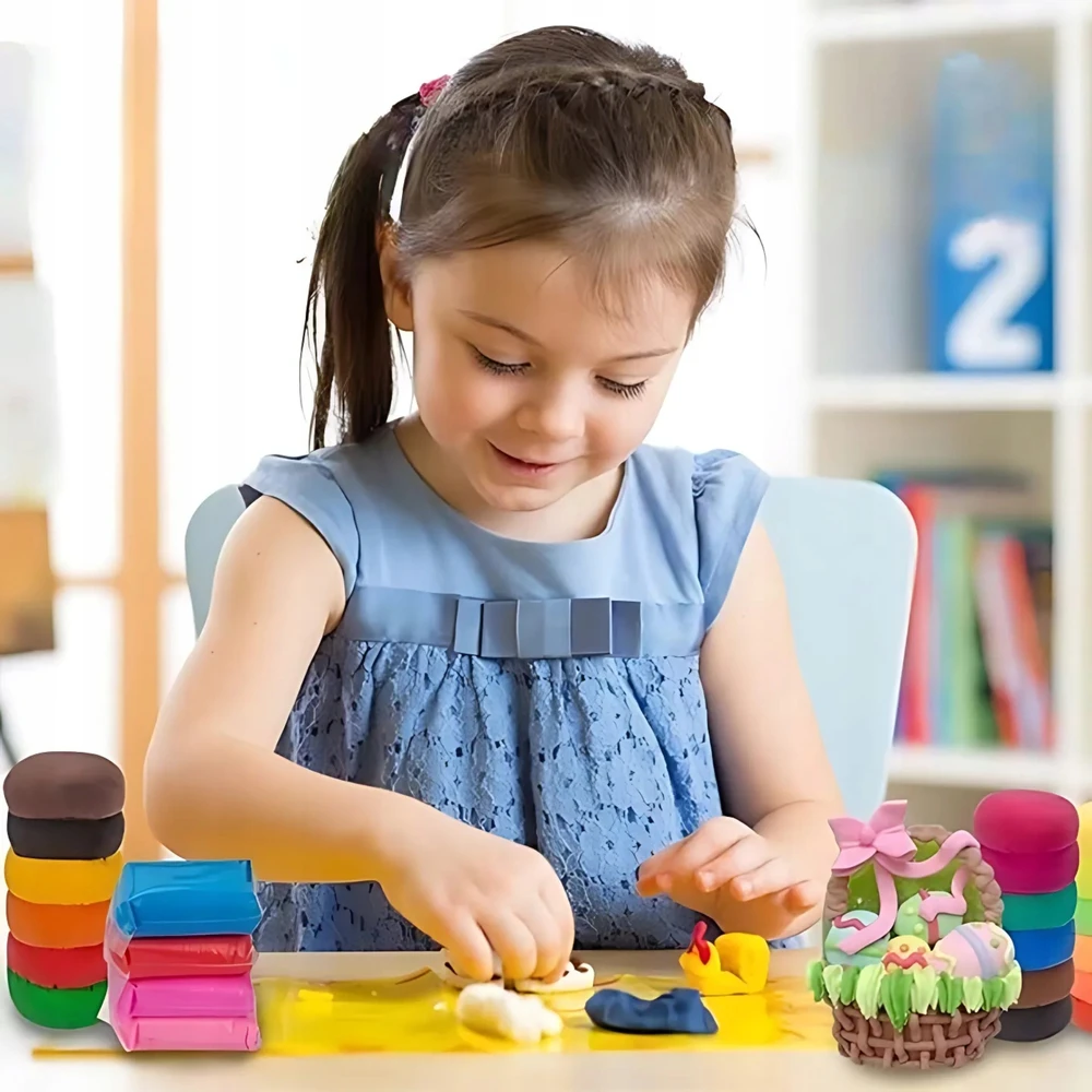 Kruzzel 96 vnt MAGICAL PLASTICINE SENSO POLIMERINIS MOLIS PUTŲ MASĖ VAIKAMS