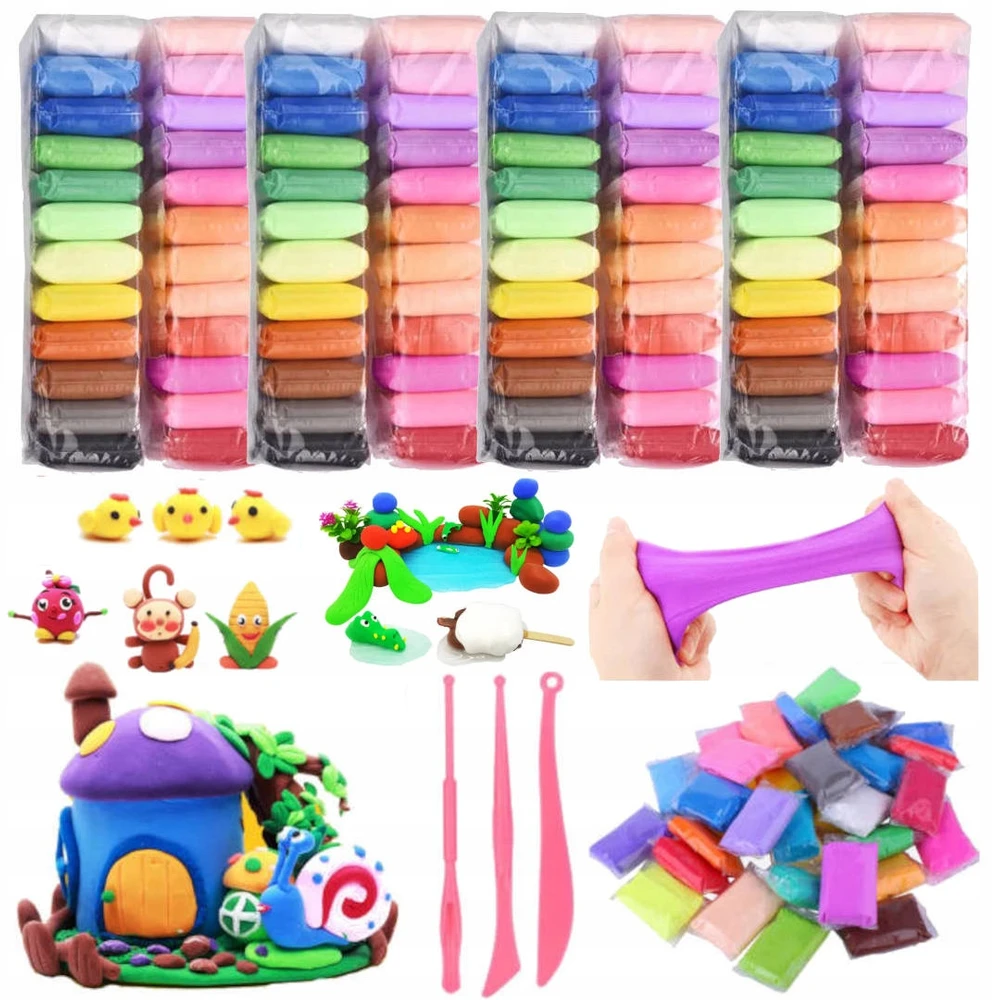 Kruzzel 96 vnt MAGICAL PLASTICINE SENSO POLIMERINIS MOLIS PUTŲ MASĖ VAIKAMS