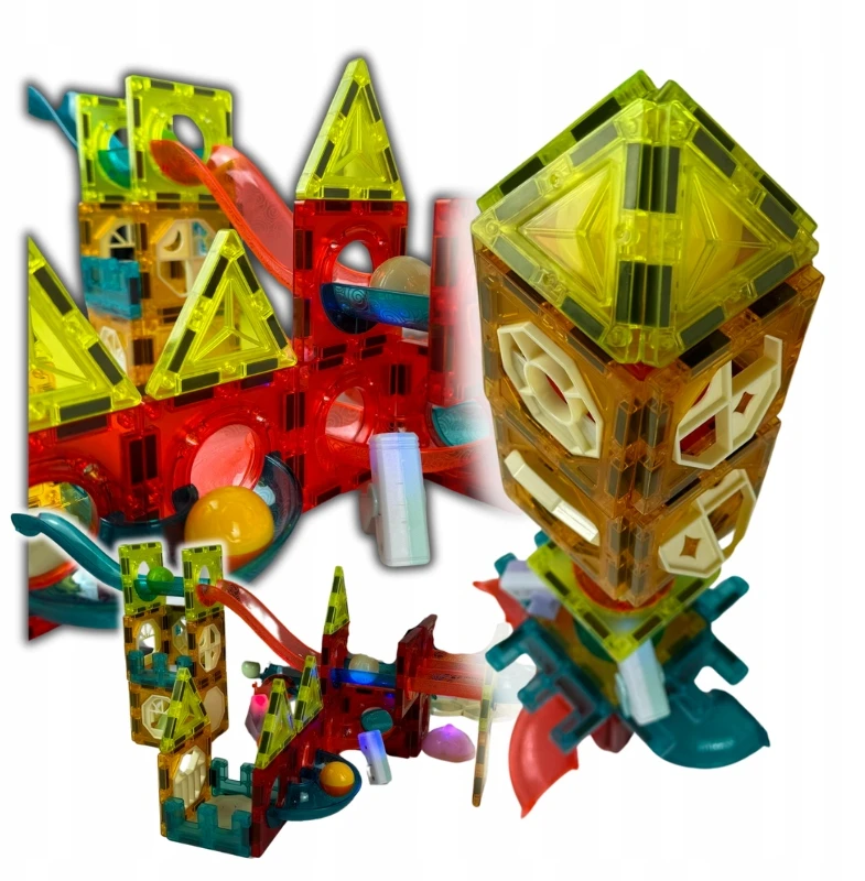 Magnetiniai blokeliai - takelis 75 vnt. Kruzzel 22684