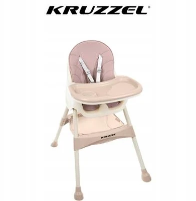 Kruzzel Maitinimo kėdutė 3in1, šviesiai rožinė