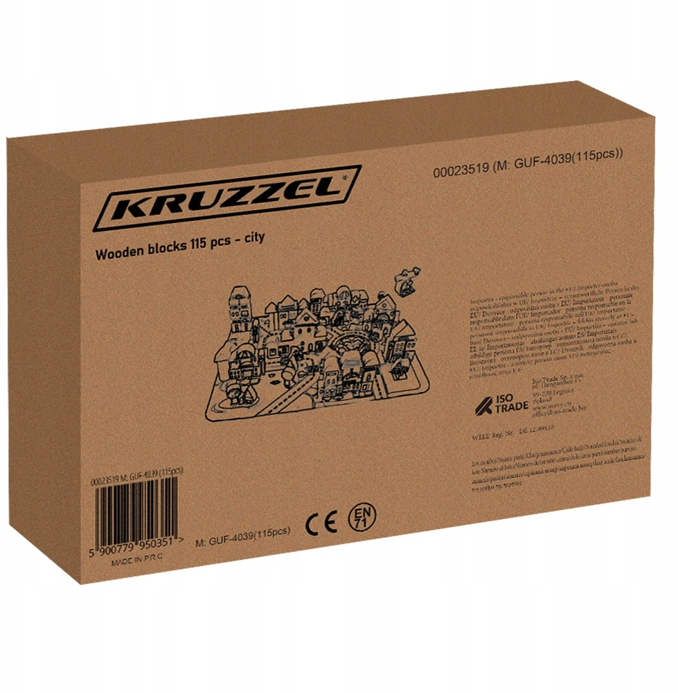 Kruzzel Medinės kaladėlės vaikams 115 vnt - Miestas 23519