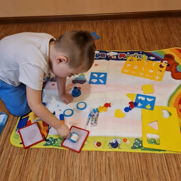 Kruzzel XXL vandens kilimėlis dažymui su vandeniu didelis piešimo antspaudams Priedai 100x80