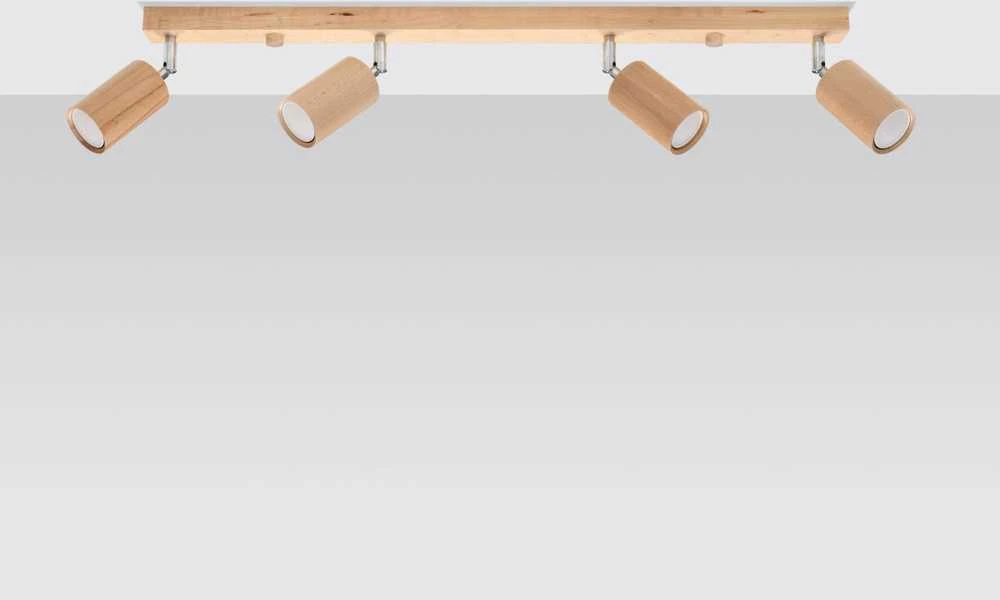 Sollux Lighting Lubinis šviestuvas BERG 4 natūralaus medžio