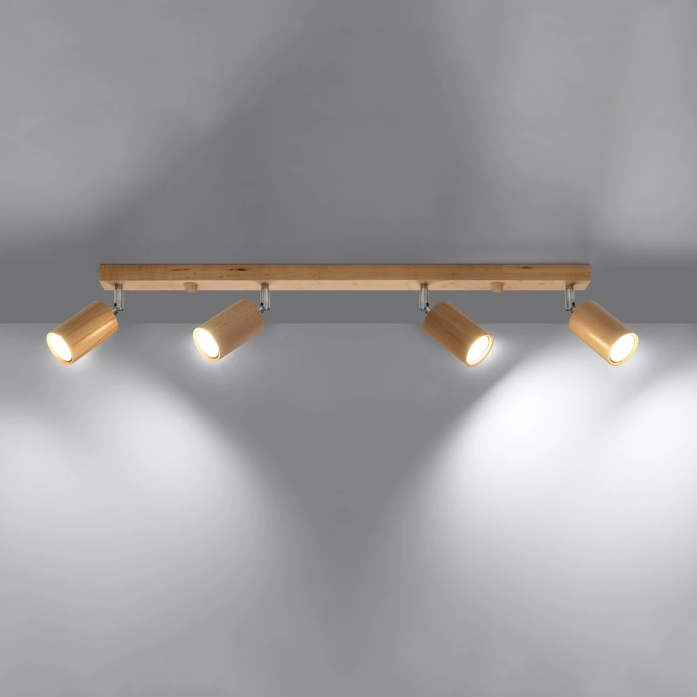 Sollux Lighting Lubinis šviestuvas BERG 4 natūralaus medžio