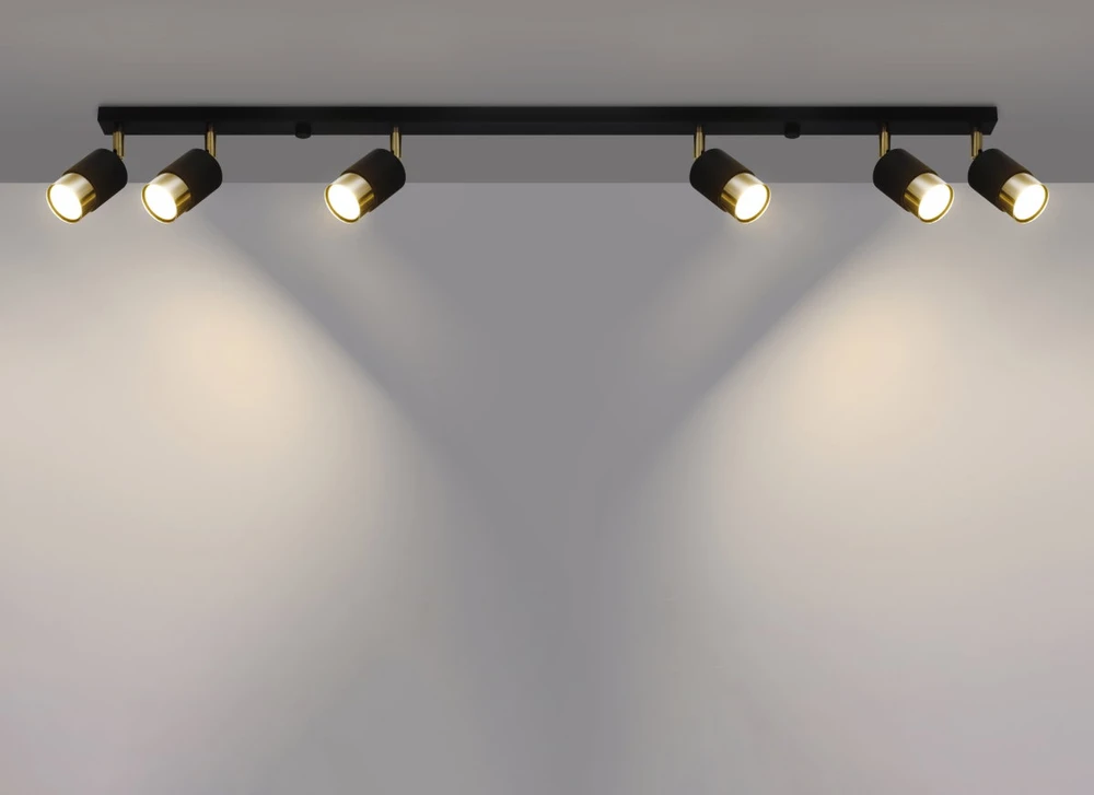 Sollux Lighting Lubinis šviestuvas NERO 6 juodas/auksinis