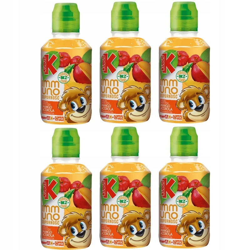 KUBUŚ IMMUNO SUICE Immunity Obuolių morkų MANGO ACEROLA Vitaminas C 200ml