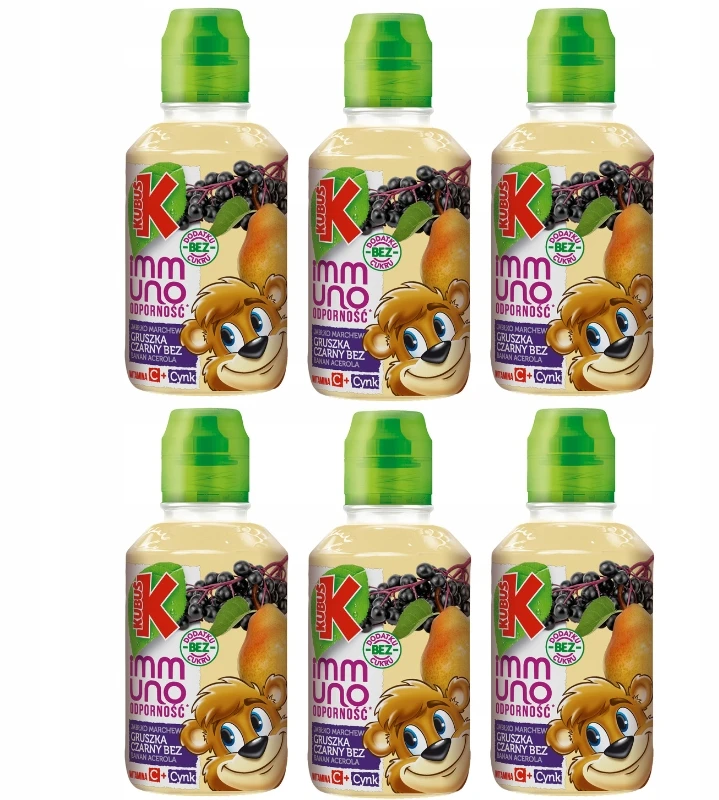 KUBUŚ IMMUNO SUICE Immunity Obuolys Morkos Juodasis Šeivamedžio uogos KRIAUŠYS ACEROLA 200ml