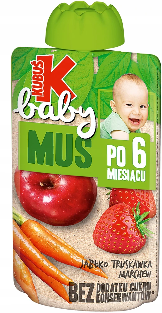 Kubuś Mikė Baby MUS obuolių braškių morkų 9x