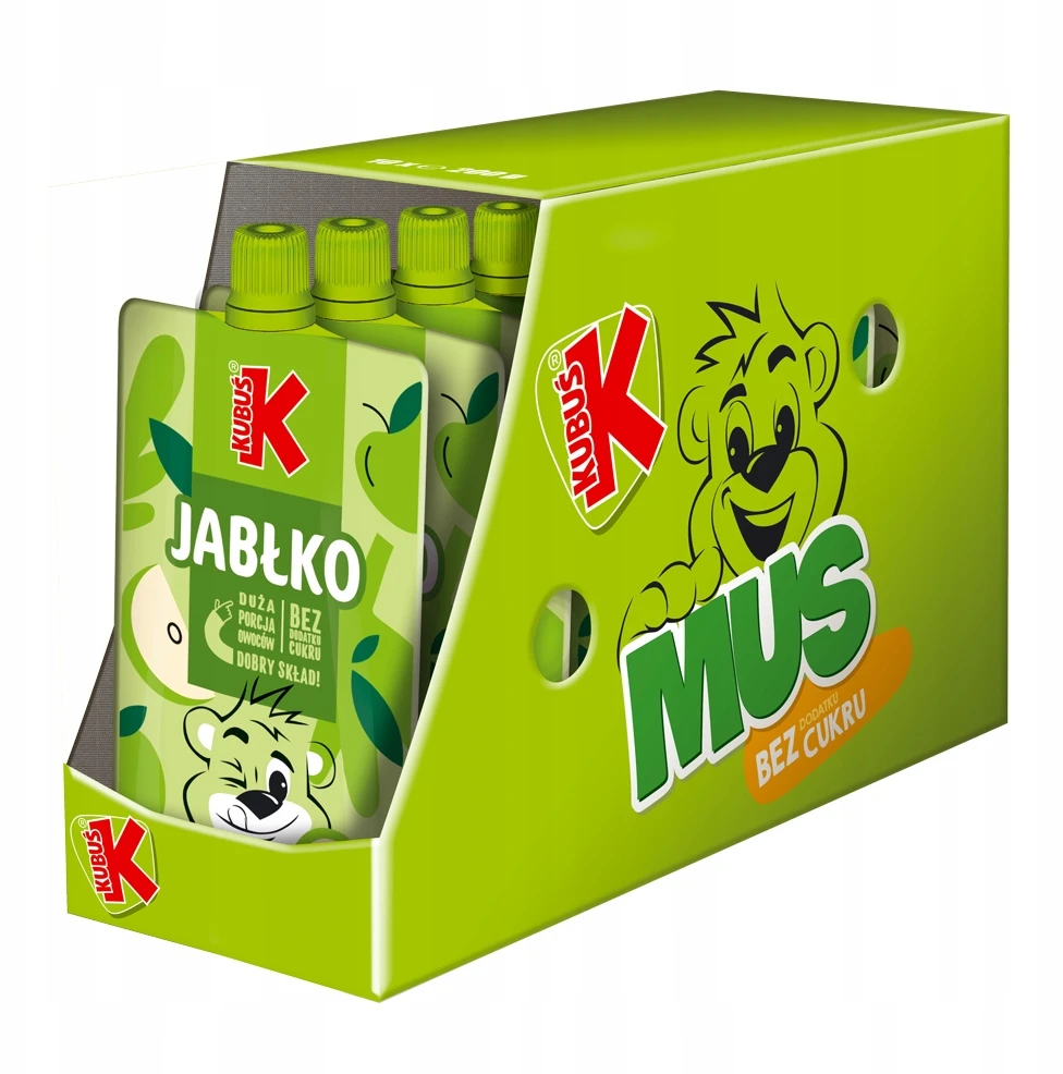 Kubuś Mikė Jabłko vaisių putėsiai, dėžutė 10x 200g