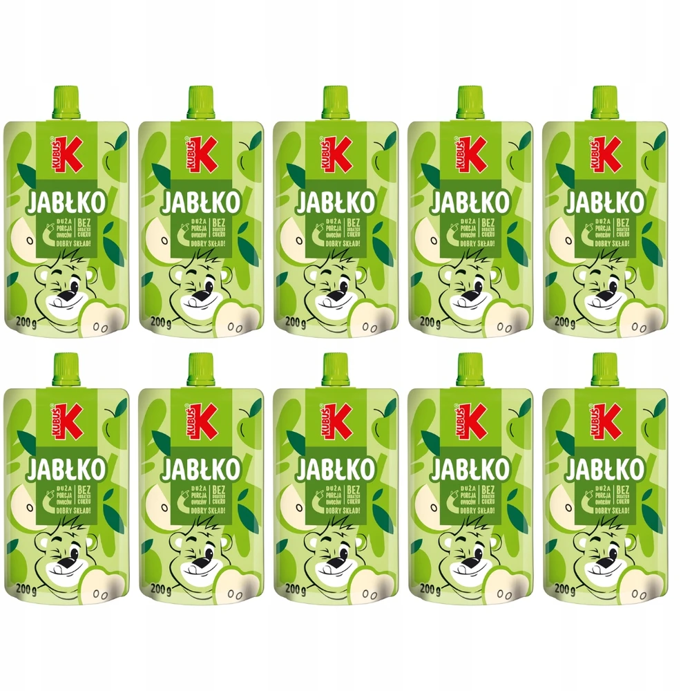 Kubuś Mikė Jabłko vaisių putėsiai, dėžutė 10x 200g