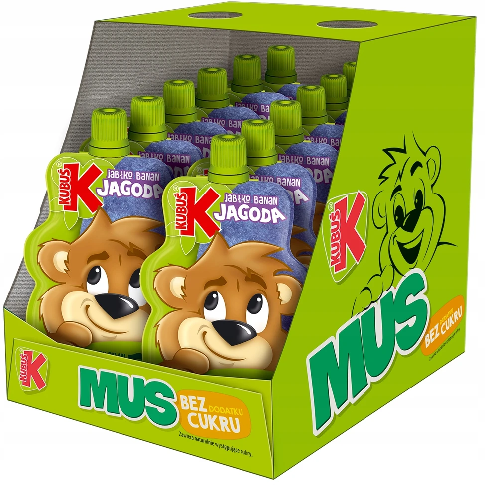 Kubuś Mikė mėlynių obuolių bananų putėsiai 12x100g