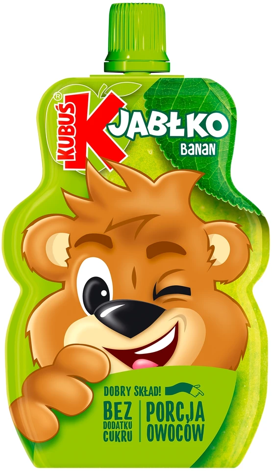 Kubuś Mikė obuolių bananų putėsiai 100% vaisių 12x100 g