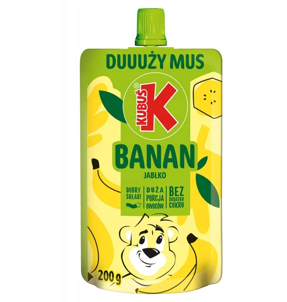 KUBUŚ obuolių-bananų putėsiai, dėžutė 10x 200g