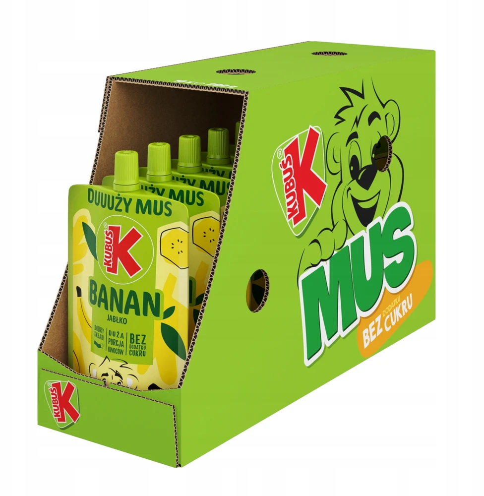 KUBUŚ obuolių-bananų putėsiai, dėžutė 10x 200g