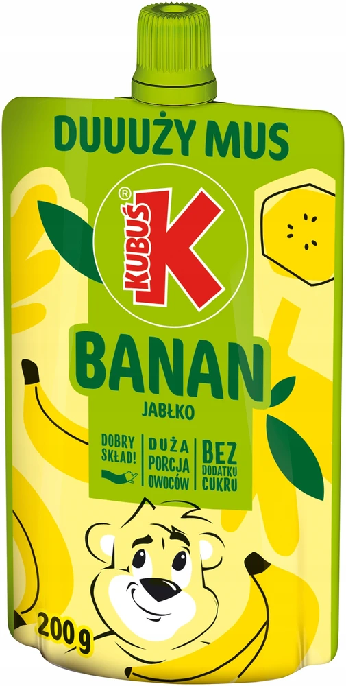 KUBUŚ obuolių-bananų putėsiai, dėžutė 10x 200g