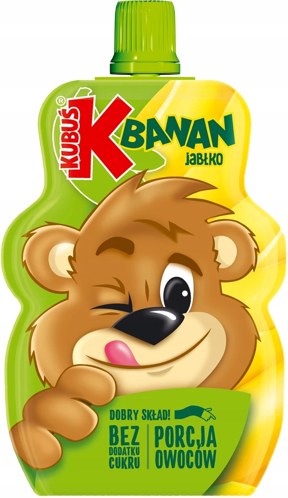 KUBUŚ vaisių putėsiai 100% bananų obuoliai 100 g x 12 vnt. VAIKAMS