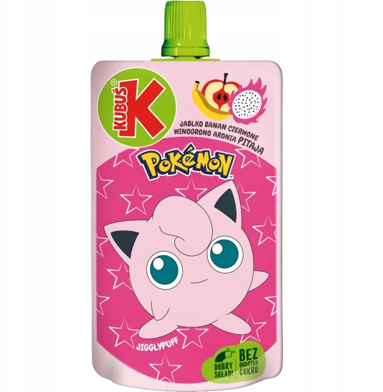 Kubuś WINNY Pokémon obuolių-bananų-raudonųjų vynuogių-pitaja-aronijų putėsiai 12x100 g